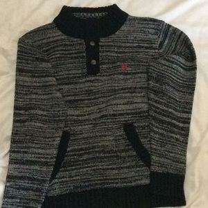 USPA Black & White Unisex Youth Sweater